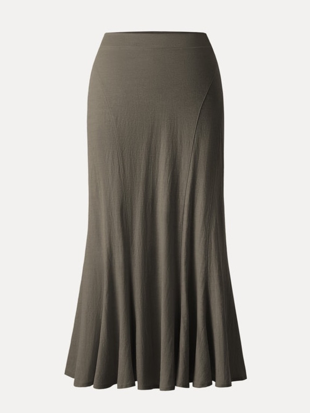 OGL Wrinkle-resistant Cotton-linen Pull-on Midi Skirt in Wenge size Medium NWT